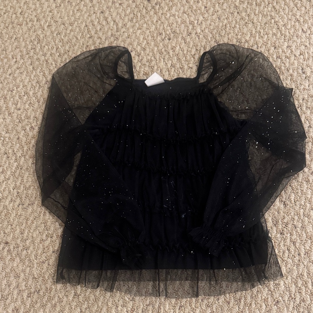 Zara Kids Black Sparkle Blouse